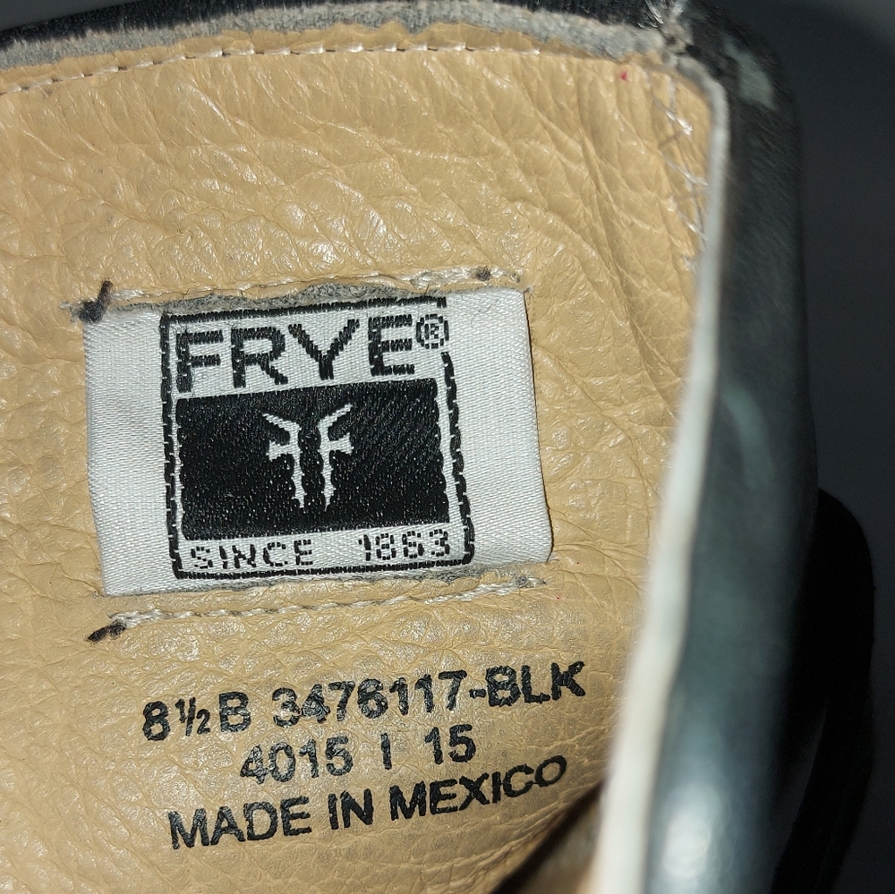 Frye Women Melissa Knotted Short Boots Size 8.5 Black Leather Edge Buckle Strap - Picture 13 of 16